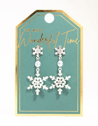 Silver Diamante Snowflake Drop Earrings - link has visual effect only