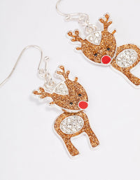 Glitter Reindeer Drop Earrings - link has visual effect only