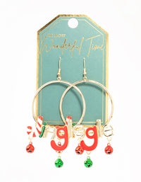 Gold Jingle Hoop Drop Earrings - link has visual effect only