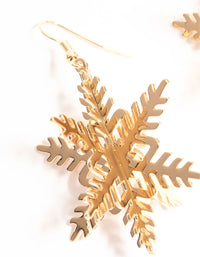 Gold Snowflake Drop Earrings - link has visual effect only