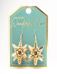 Gold Snowflake Drop Earrings - link has visual effect only