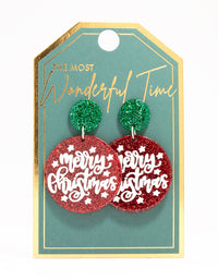 Acrylic Merry Christmas Drop Earrings - link has visual effect only