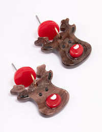 Acrylic Glittery Reindeer Drop Earrings - link has visual effect only