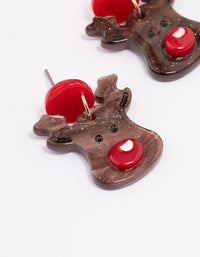 Acrylic Glittery Reindeer Drop Earrings - link has visual effect only