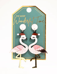 Flamingo Acrylic Drop Earrings - link has visual effect only