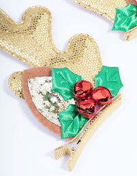 Glittery Reindeer Hair Clip - link has visual effect only