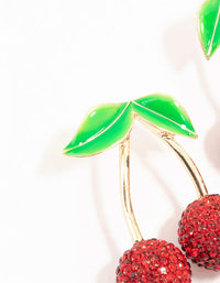 Red Diamante Cherry Drop Earrings - link has visual effect only