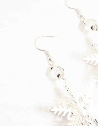 3D Snowflake Silver Drop Earrings - link has visual effect only