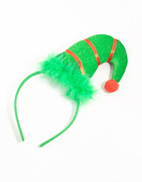 Green Fabric Elf Hat Headband - link has visual effect only