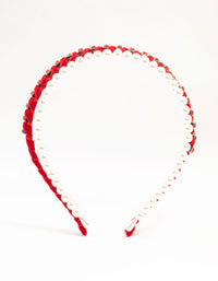 Red Diamante & Pearl Headband - link has visual effect only