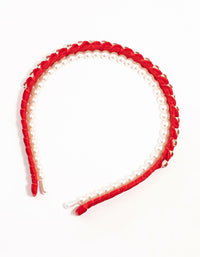 Red Diamante & Pearl Headband - link has visual effect only