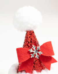 Red Sequin Santa Hat Hair Clip - link has visual effect only