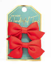 Red Fabric Bows 2-Pack - link has visual effect only