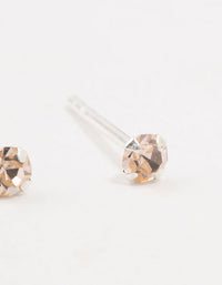 Peach Czech Bohemia Crystal Sterling Silver Stud Earrings - link has visual effect only