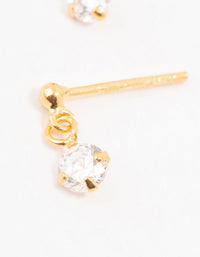 Gold Plated Sterling Silver Cubic Zirconia Drop Earrings - link has visual effect only