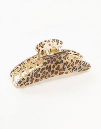 Leopard Print  Curved Hair Claw Clip - link has visual effect only