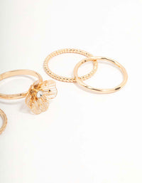 Gold Diamante Wire Flower Rings 3-Pack - link has visual effect only