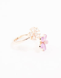 Rose Gold Double Cubic Zirconia Wrapped Ring - link has visual effect only