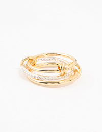 Mixed Metals Stacking  Ring - link has visual effect only