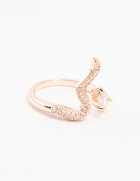 Rose Gold Pave Crystal Snake Ring - link has visual effect only