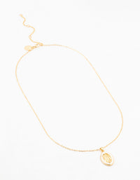 Gold Plated Pearlescent Mary Necklace - link has visual effect only