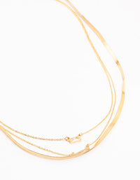 Gold Plated Snake & Diamante Crystal Layered Necklace - link has visual effect only