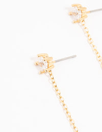 Gold Plated Star & Moon Cubic Zirconia Drop Earrings - link has visual effect only