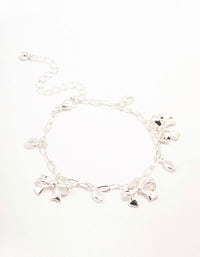 Silver Plated Alternating Cubic Zirconia & Bow Charm Bracelet - link has visual effect only