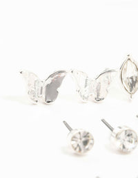 Silver Multiple Stud & Hoop Earrings 20-Pack - link has visual effect only