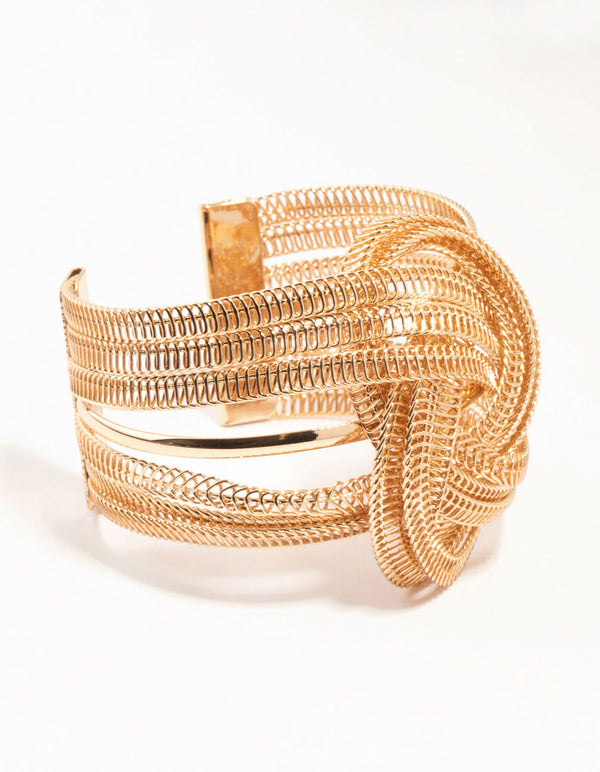 Gold Chain Knotted Wrist Cuff