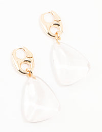 Gold Clear Abstract Drop Earrings - link has visual effect only