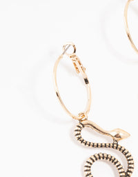 Antique Gold Snake Drop Earrings - link has visual effect only