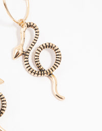 Antique Gold Snake Drop Earrings - link has visual effect only