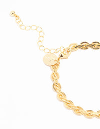 Gold Plated Brass Classic Braided Toggle Bracelet - link has visual effect only