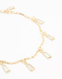 Gold Plated Brass Cubic Zirconia Baguette Charm Bracelet - link has visual effect only