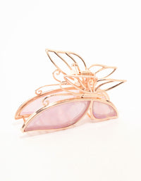 Rose Gold Pink Acrylic Butterfly Claw Clip - link has visual effect only