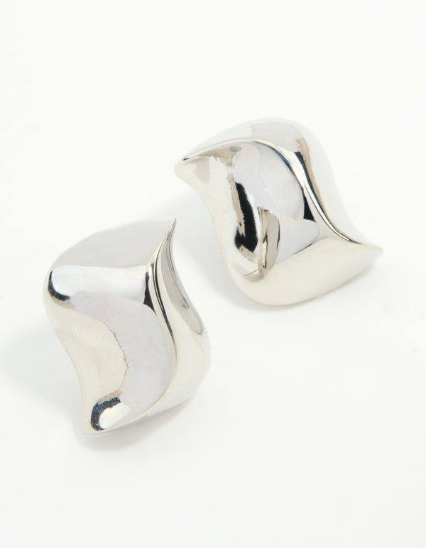 Silver Small Swirl Stud Earrings