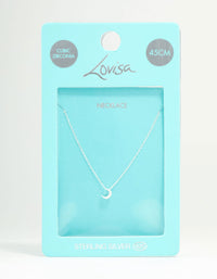 Sterling Silver Cubic Zirconia Moon Necklace - link has visual effect only