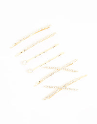 Gold Pave & Single Diamante Slides 6-Pack - link has visual effect only