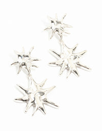 Silver Starburst Drop Earrings - link has visual effect only