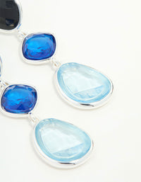 Mixed Shape Blue & Black Diamante Drop Earrings - link has visual effect only