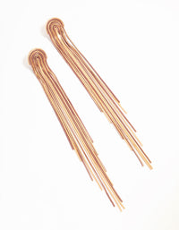 Gold & Pink Waterfall Cut Chain Earrings - link has visual effect only