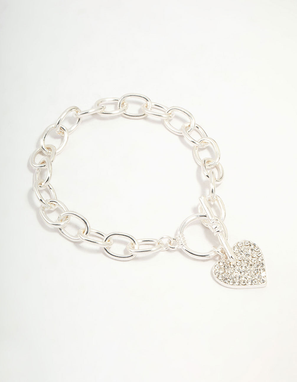 Diamante Heart Silver T & O Bracelet - Lovisa