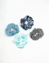 Light & Dark Blue Scrunchies 4-Pack - link has visual effect only