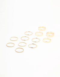 Gold Thick & Simple Rings 12-Pack - link has visual effect only