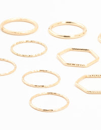 Gold Thin & Simple Rings 12-Pack - link has visual effect only