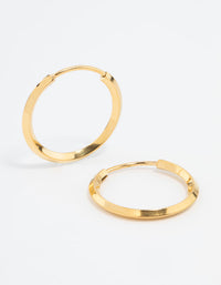 Waterproof Gold Plated Stainless Steel Point Edge Hoop Earrings - link has visual effect only