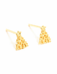 Gold Plated Sterling Silver Christmas Tree Stud Earrings - link has visual effect only