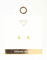 Gold Plated Sterling Silver Christmas Tree Stud Earrings - link has visual effect only