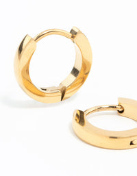 Waterproof Gold Plated Stainless Steel Thin Clicker Earrings - link has visual effect only